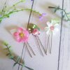 Hand Crafted Flower Hair Clips - floral pins - Image 5