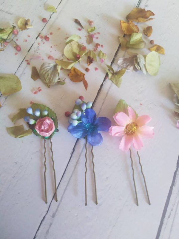 Flower hair pins - braid pins - updo pins - festival braids - Image 3