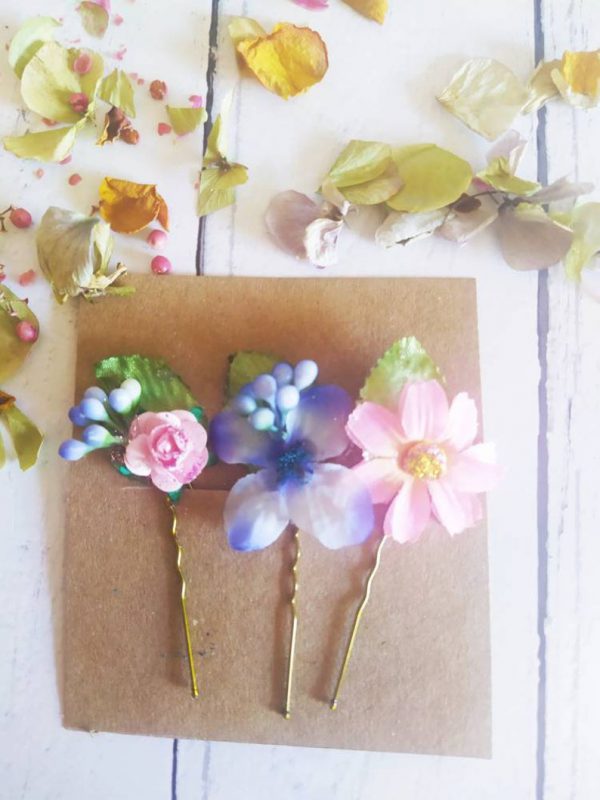 Flower hair pins - braid pins - updo pins - festival braids - Image 4
