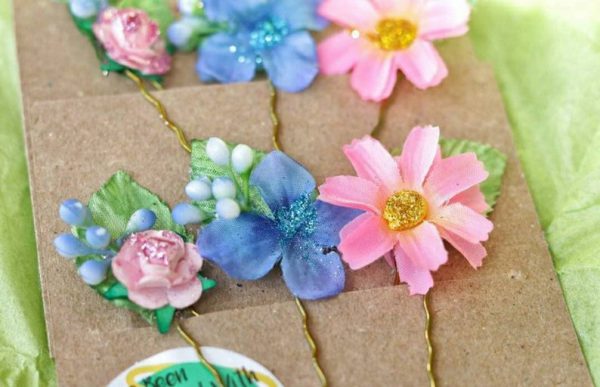 Flower hair pins - braid pins - updo pins - festival braids - Image 9