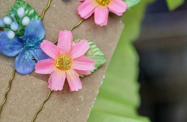 Flower hair pins - braid pins - updo pins - festival braids - Image 8