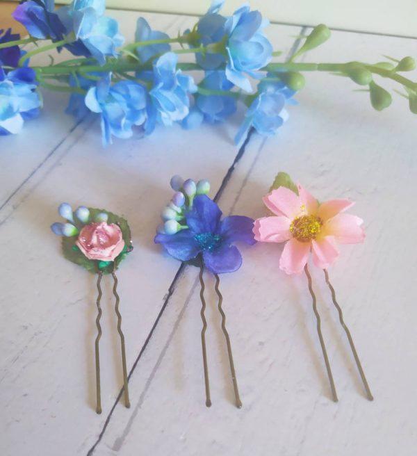 Flower hair pins - braid pins - updo pins - festival braids - Image 6