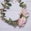 Blush pink rose eucalyptus bridal flower crown - Image 4