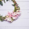 Blush pink rose eucalyptus bridal flower crown - Image 10