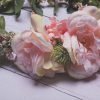 Blush pink rose eucalyptus bridal flower crown - Image 9