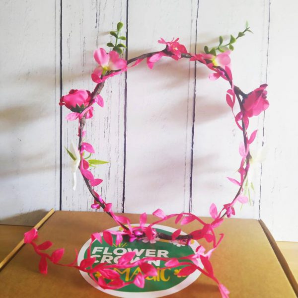 Atomic Pink -  Pink & White Childrens DIY Flower Crown Making Kit - Image 4