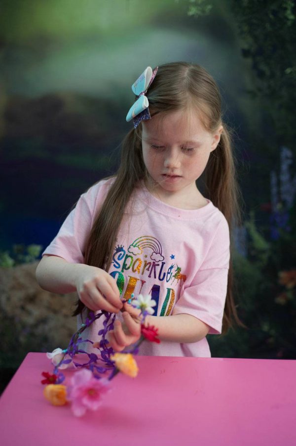 Electric Blue - Blue and White Childrens DIY Flower Crown Making Kit - Image 5