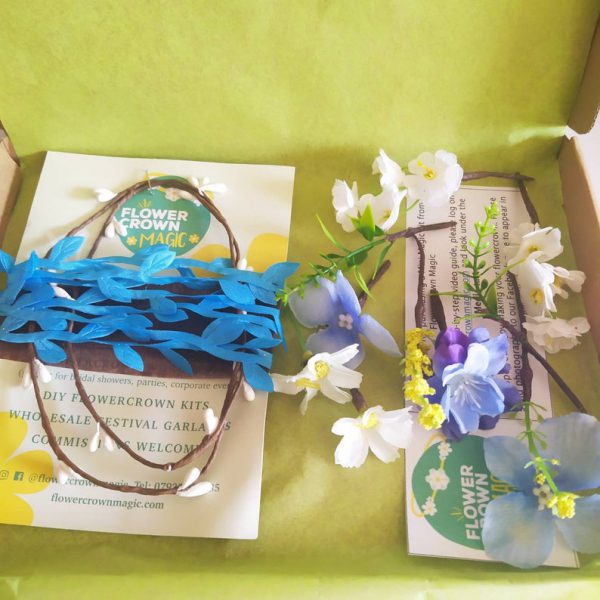 Electric Blue - Blue and White Childrens DIY Flower Crown Making Kit - Image 6