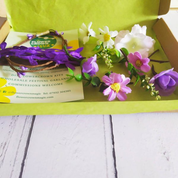 Purple Pizazz - Purple and White Kids DIY Flower Crown Making Kit - Image 3