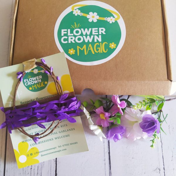 Purple Pizazz - Purple and White Kids DIY Flower Crown Making Kit - Image 4