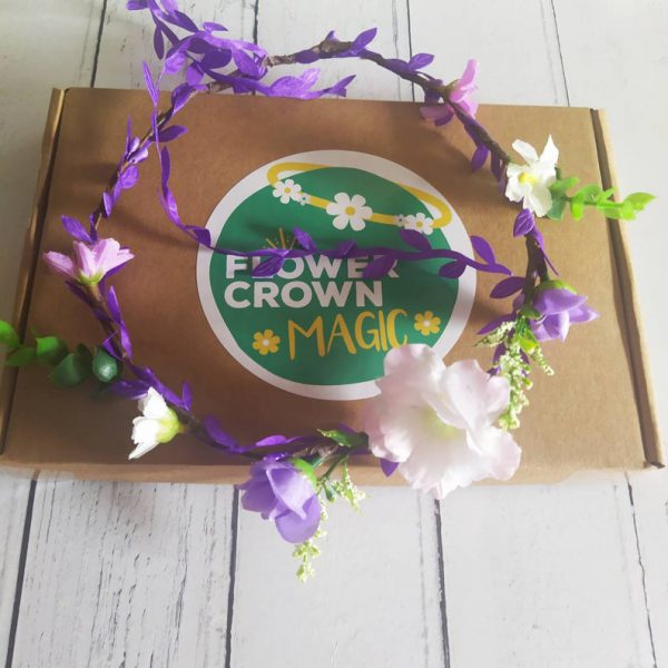 Purple Pizazz - Purple and White Kids DIY Flower Crown Making Kit - Image 2