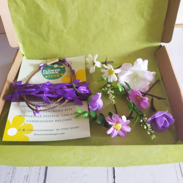 Purple Pizazz - Purple and White Kids DIY Flower Crown Making Kit - Image 5