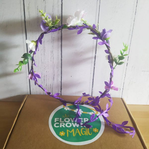 Purple Pizazz - Purple and White Kids DIY Flower Crown Making Kit - Image 6