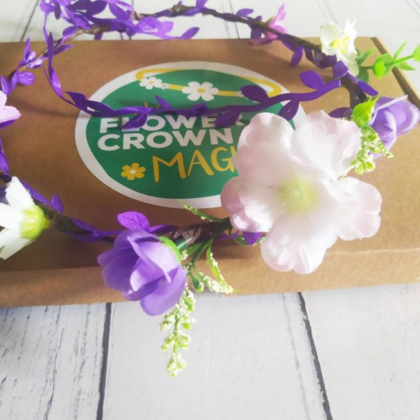 Purple Pizazz - Purple and White Kids DIY Flower Crown Making Kit - Image 7