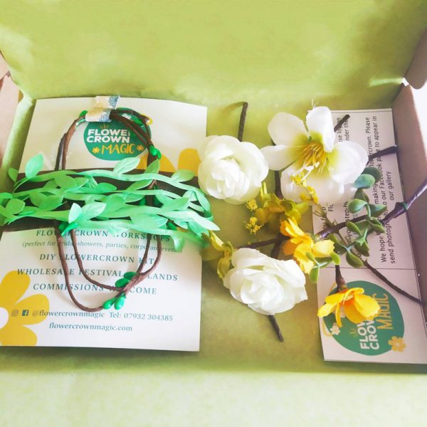 Luscious Lime - DIY Flower Crown Making Kit - Lime Green and White - Image 3