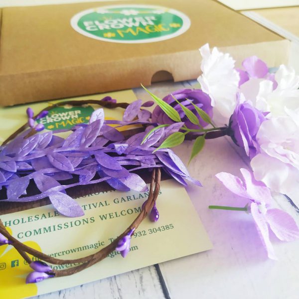 Lush Lilac - Childrens DIY Lilac & White Flower Crown Kit - Image 4