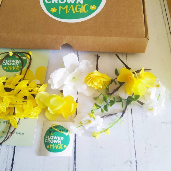Lemon Sherbet - DIY Yellow and White Kids Flower Crown Making Kit - Image 2