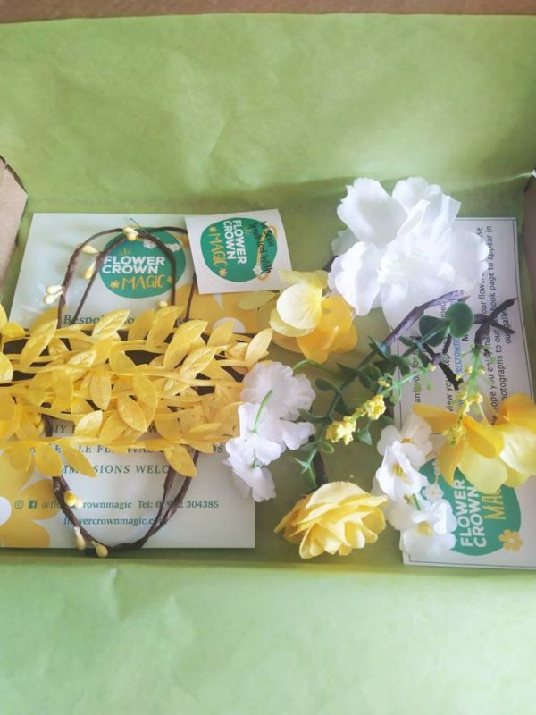 Lemon Sherbet - DIY Yellow and White Kids Flower Crown Making Kit - Image 3