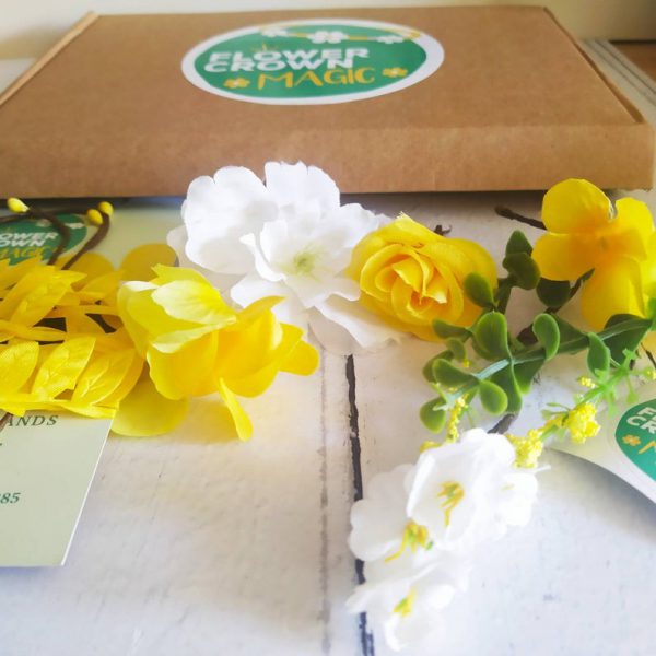 Lemon Sherbet - DIY Yellow and White Kids Flower Crown Making Kit - Image 4