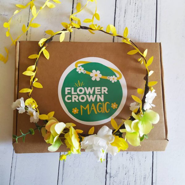 Lemon Sherbet - DIY Yellow and White Kids Flower Crown Making Kit - Image 5