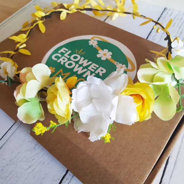 Lemon Sherbet - DIY Yellow and White Kids Flower Crown Making Kit - Image 8