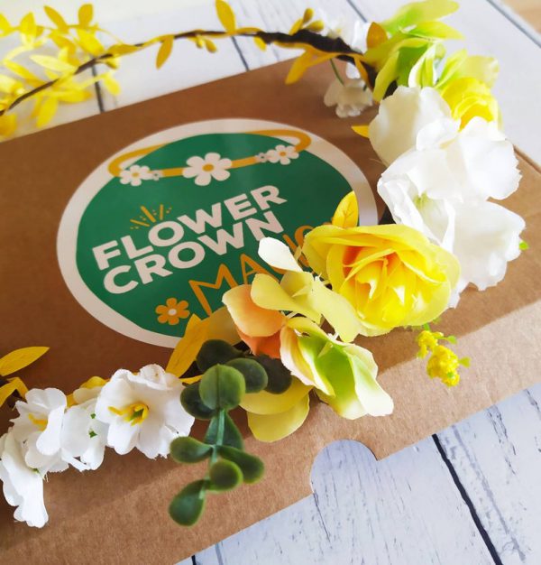 Lemon Sherbet - DIY Yellow and White Kids Flower Crown Making Kit - Image 7