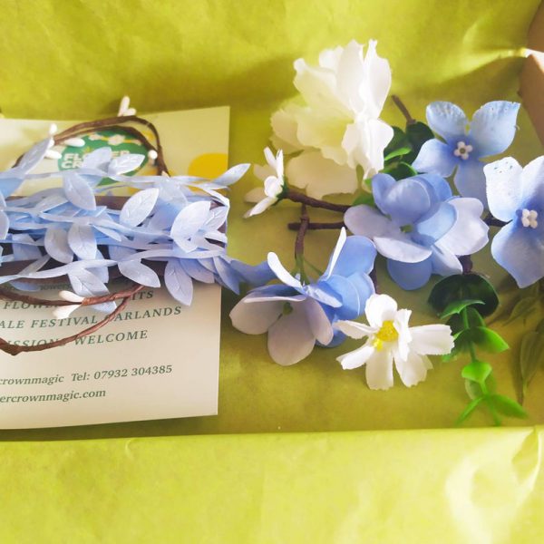 Dusty Blue - DIY Childrens Blue & White Flower Crown kit - Image 3