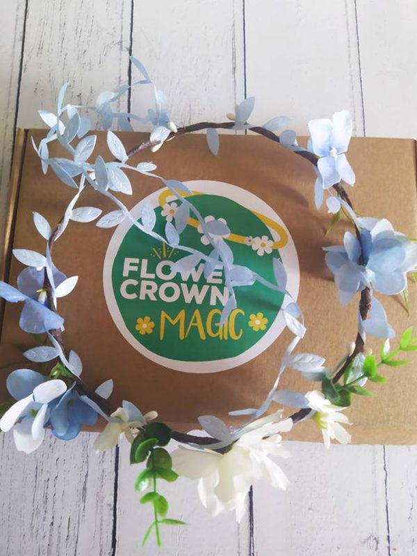 Dusty Blue - DIY Childrens Blue & White Flower Crown kit - Image 5