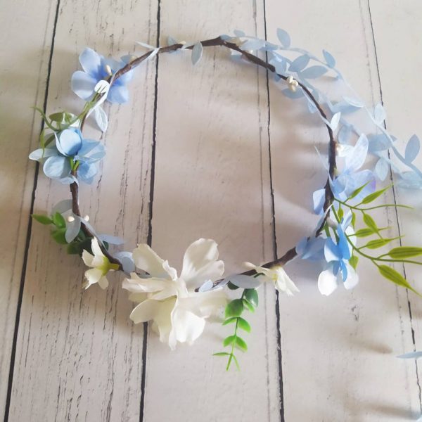 Electric Blue - Blue and White Childrens DIY Flower Crown Making Kit - Image 7