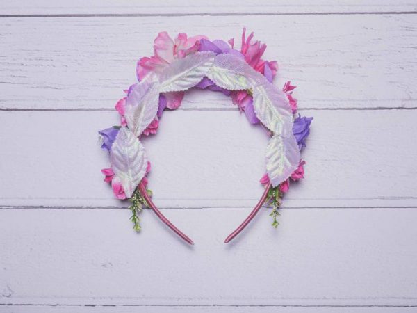 Aria Child's Flower Headband, featuring artificial cherry blossom flowers and roses with pip berries. - Image 2