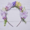 Millie Child's Flower Headband, lilac and lemon faux flower headband, flexible comfortable fit - Image 2