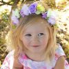 Millie Child's Flower Headband, lilac and lemon faux flower headband, flexible comfortable fit - Image 7