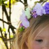 Millie Child's Flower Headband, lilac and lemon faux flower headband, flexible comfortable fit - Image 6
