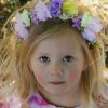Millie Child's Flower Headband, lilac and lemon faux flower headband, flexible comfortable fit - Image 4