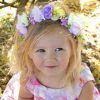 Millie Child's Flower Headband, lilac and lemon faux flower headband, flexible comfortable fit - Image 5