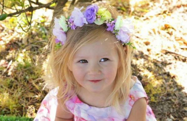 Millie Child's Flower Headband, lilac and lemon faux flower headband, flexible comfortable fit - Image 5