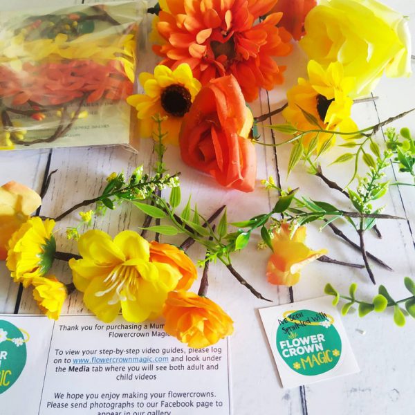 Flower Crown Making Duo Kit, Mother & Daughter DIY Flower Crown craft kit, Mummy and Me activity - Image 2