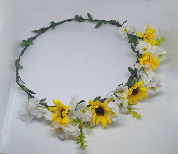 Sunflower Flower Crown | Vintage Boho Flower Crown - Image 2