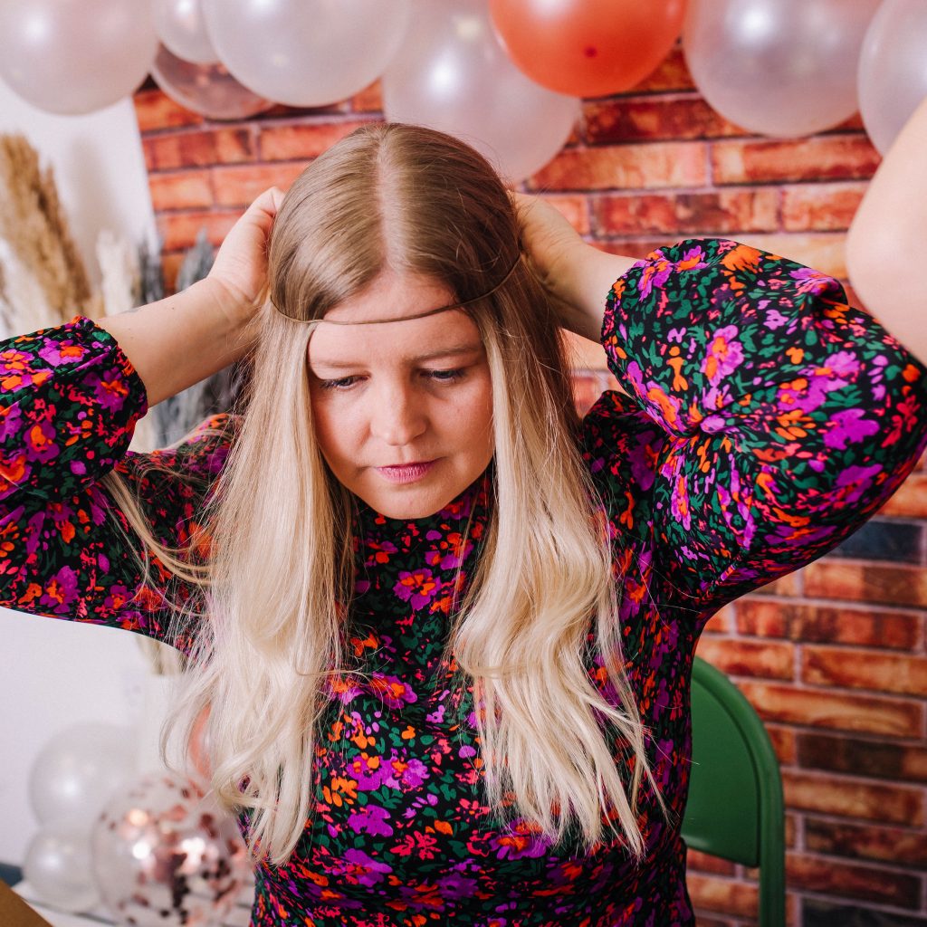 measuring your head for a flower crown