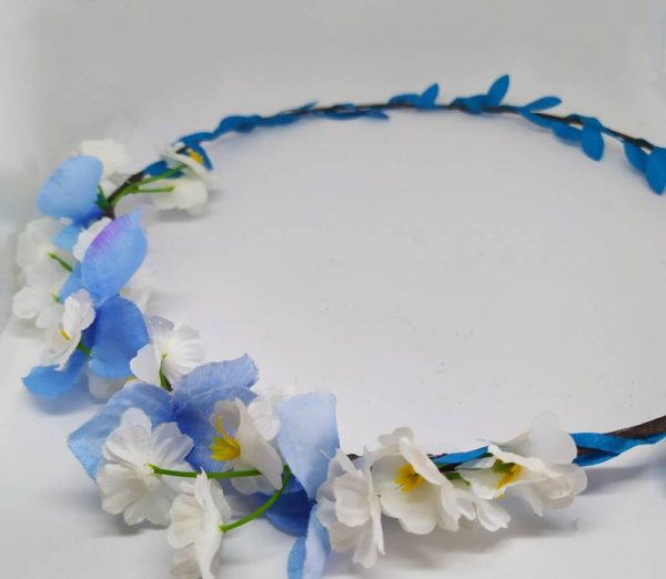 Blue and White Flower Crown