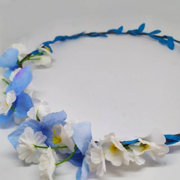 Blue and White Flower Crown