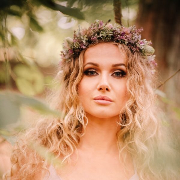 Dusky Pink and Mauve Ethereal Flowercrown - Image 6