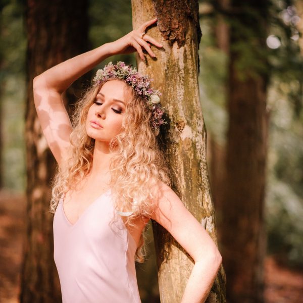 Dusky Pink and Mauve Ethereal Flowercrown - Image 3