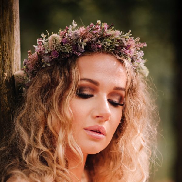 Dusky Pink and Mauve Ethereal Flowercrown - Image 5