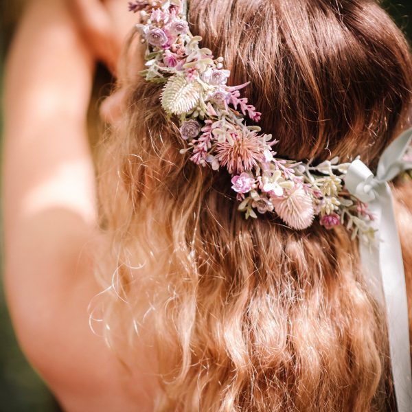 Dusky Pink and Mauve Ethereal Flowercrown - Image 2