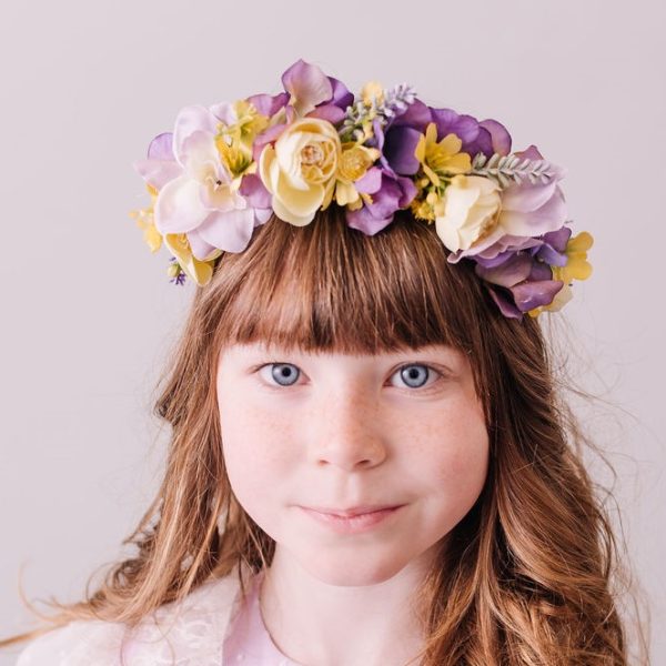 Purple and Yellow Flower Headband for children