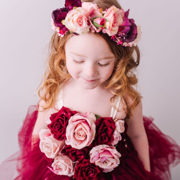 Child's Red and Pink Floral Headband - Image 4