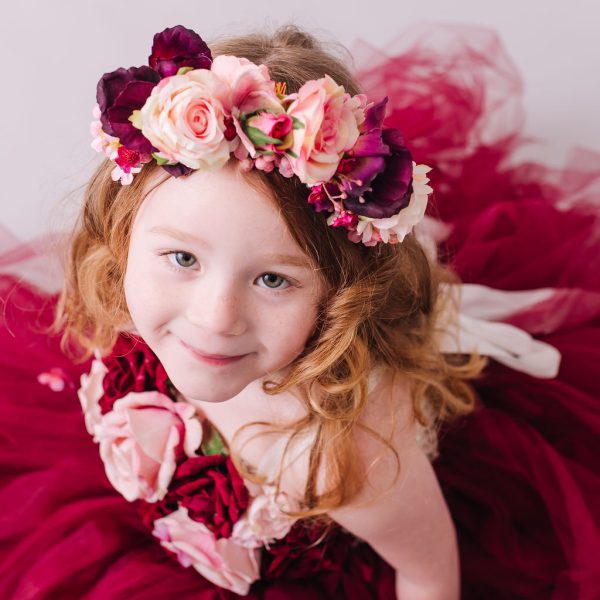 Child's Red and Pink Floral Headband - Image 8