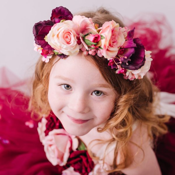 Child's Red and Pink Floral Headband - Image 10