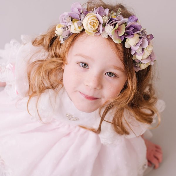 Lavender and Lemon Flower Headband for Children